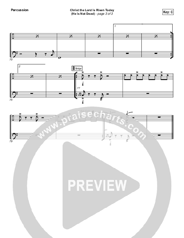 Christ The Lord Is Risen Today (He Is Not Dead) Percussion (NCC Worship)