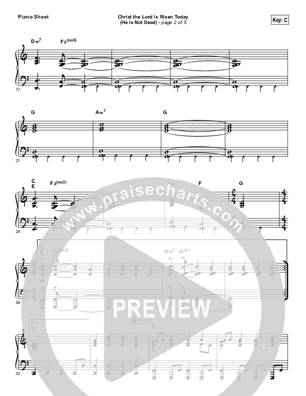 Christ The Lord Is Risen Today (He Is Not Dead) Piano Sheet (NCC Worship)