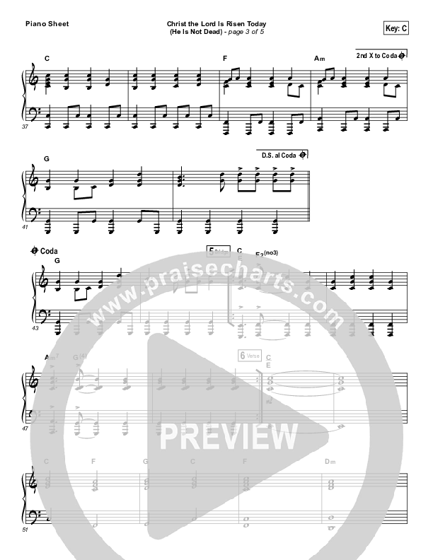 Christ The Lord Is Risen Today (He Is Not Dead) Piano Sheet (NCC Worship)