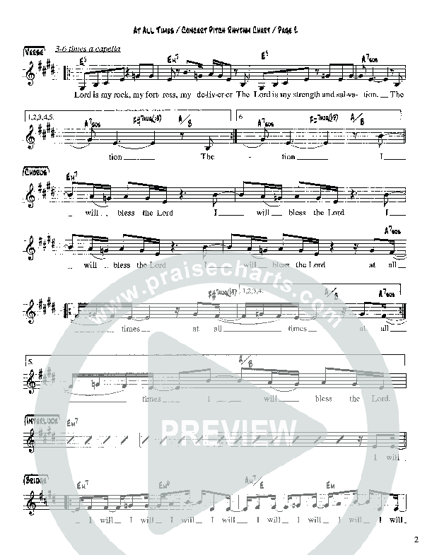 At All Times Lead Sheet (Martha Munizzi)