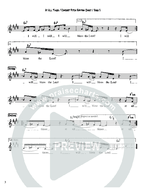 At All Times Lead Sheet (Martha Munizzi)