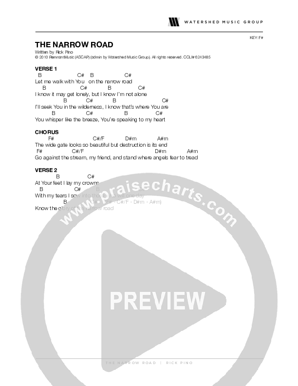 The Narrow Road Chord Chart (Rick Pino)