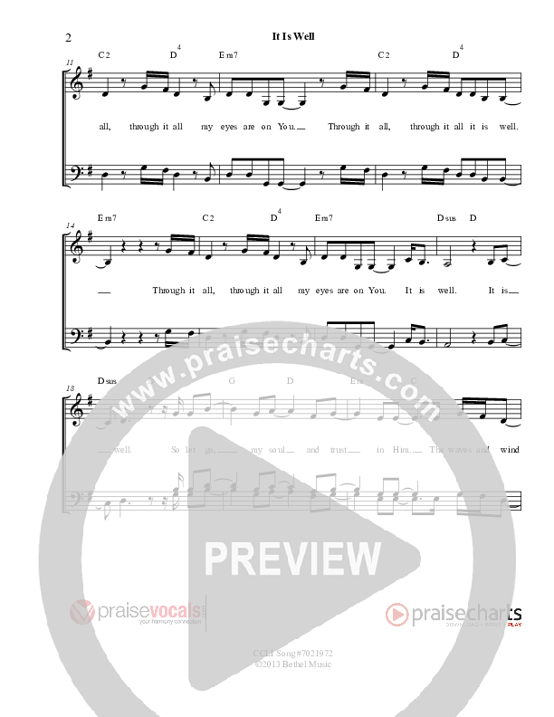It Is Well Lead Sheet (PraiseVocals)