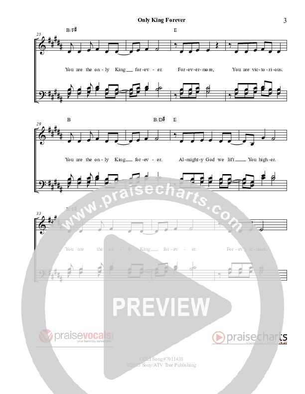 Only King Forever Lead Sheet (PraiseVocals)