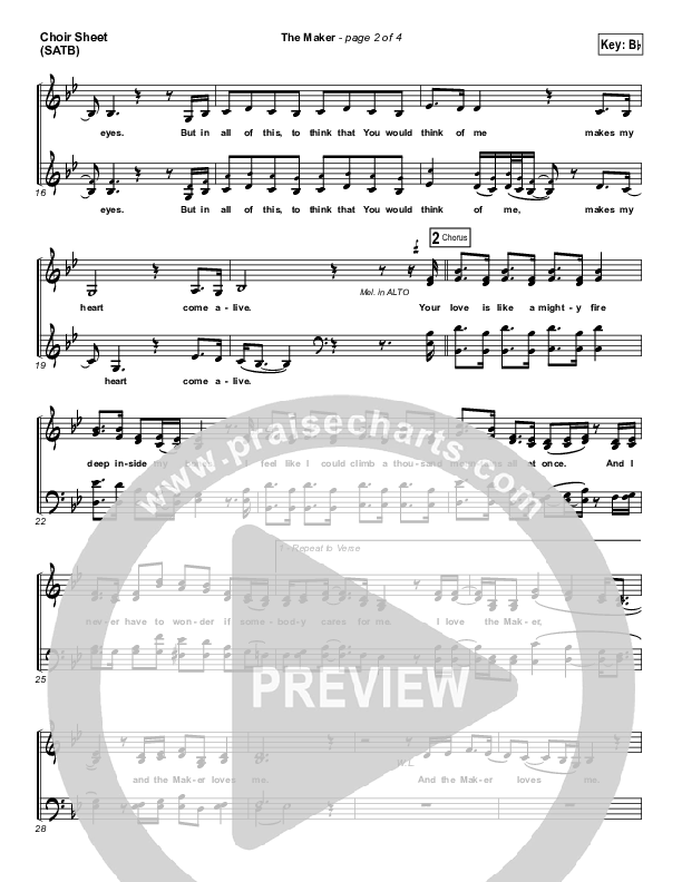 The Maker Choir Vocals (SATB) (Chris August)