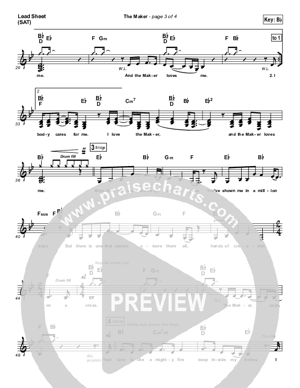 The Maker Lead Sheet (SAT) (Chris August)