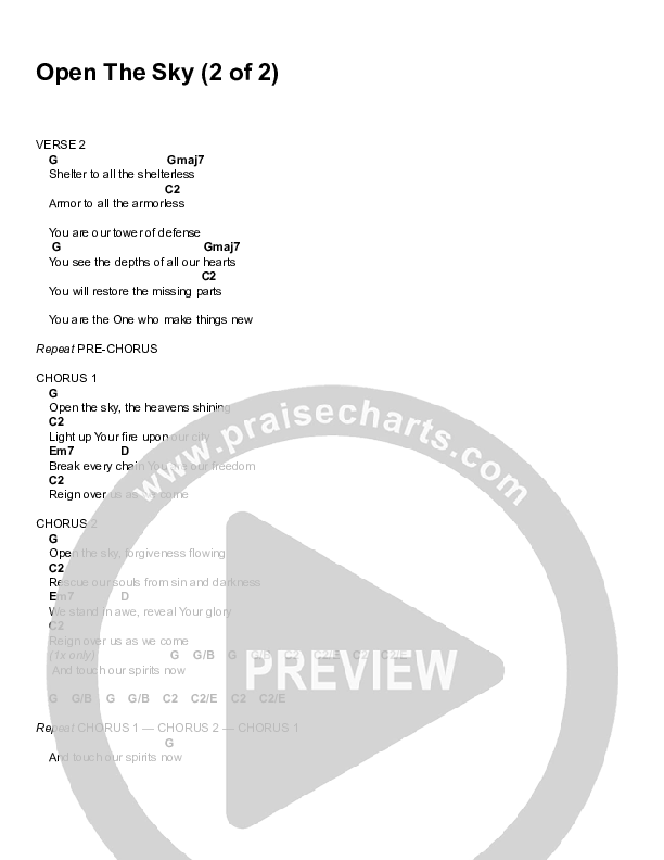 Open The Sky Chords & Lyrics (Sidney Mohede)