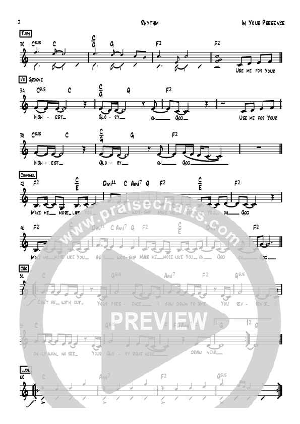 In Your Presence Lead Sheet (Grace Covenant Worship)