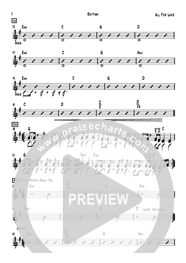 All For Love Rhythm Chart (Grace Covenant Worship)
