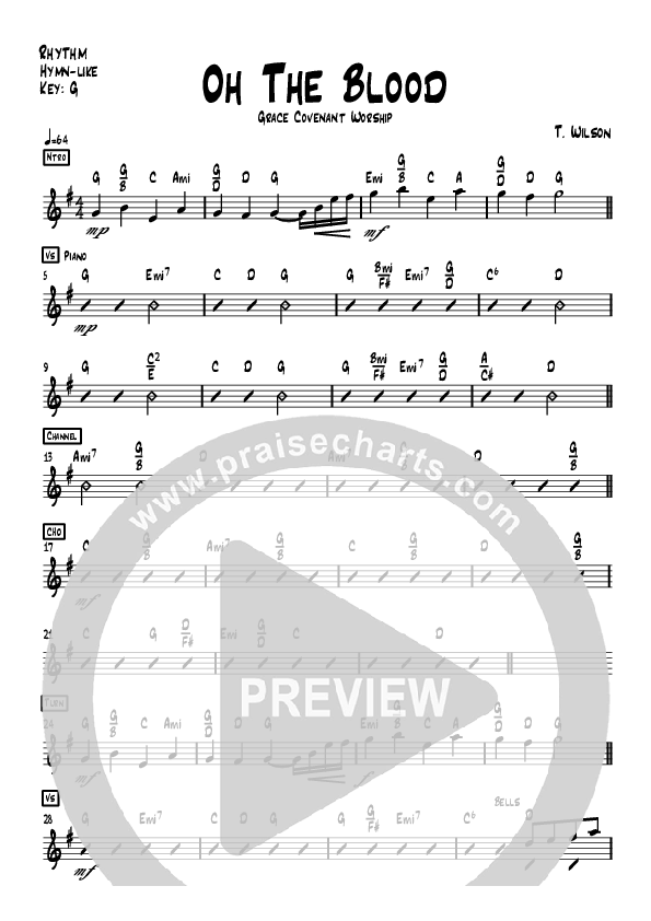 Oh The Blood Rhythm Chart (Grace Covenant Worship)