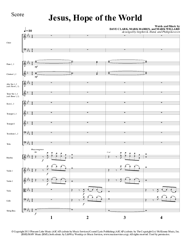 Jesus Hope Of The World Conductor's Score (Sherwood Worship)