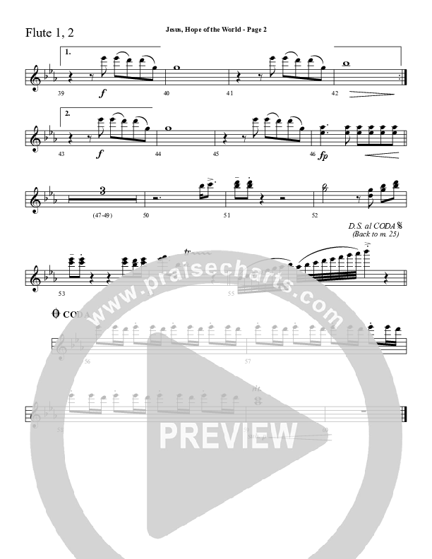 Jesus Hope Of The World Flute 1/2 (Sherwood Worship)