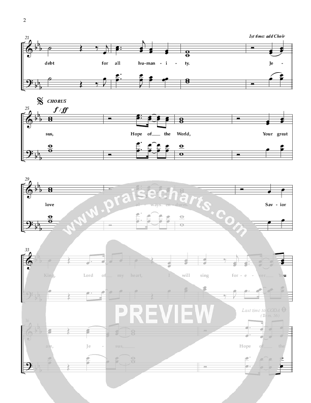 Jesus Hope Of The World Lead Sheet (Sherwood Worship)