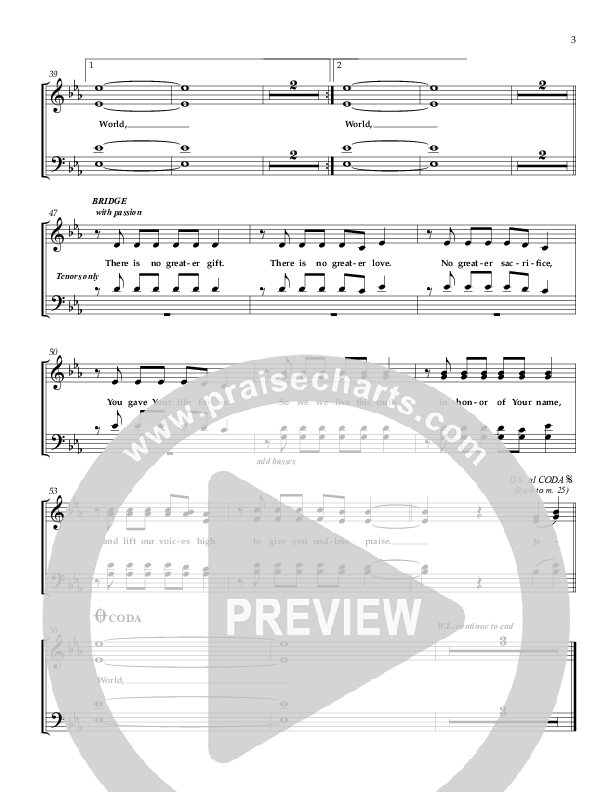 Jesus Hope Of The World Lead Sheet (Sherwood Worship)