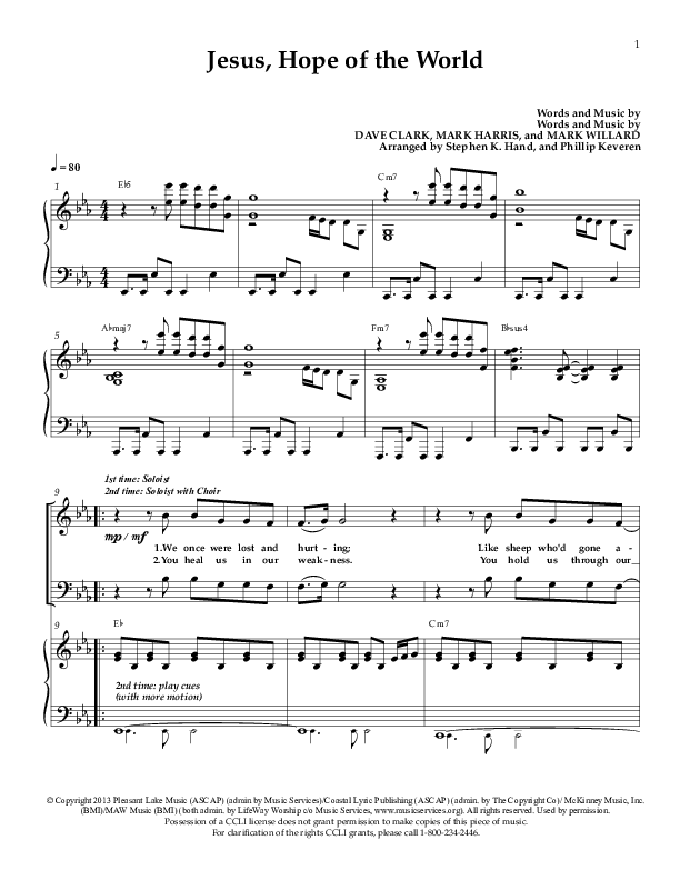 Jesus Hope Of The World Piano/Vocal (Sherwood Worship)