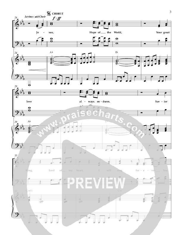 Jesus Hope Of The World Piano/Vocal (Sherwood Worship)