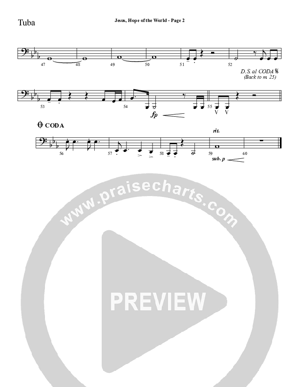 Jesus Hope Of The World Tuba (Sherwood Worship)