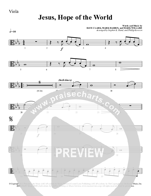 Jesus Hope Of The World Viola (Sherwood Worship)
