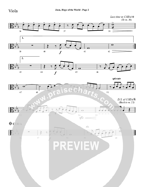 Jesus Hope Of The World Viola (Sherwood Worship)