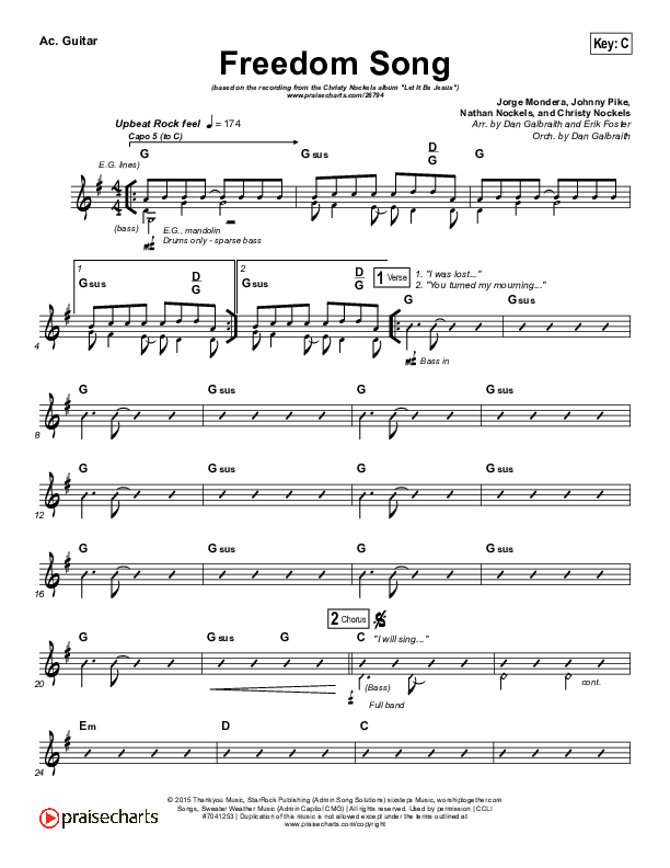 Freedom Song Acoustic Guitar (Christy Nockels)