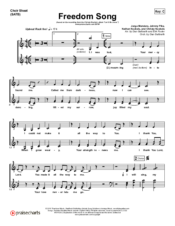 Freedom Song Choir Vocals (SATB) (Christy Nockels)