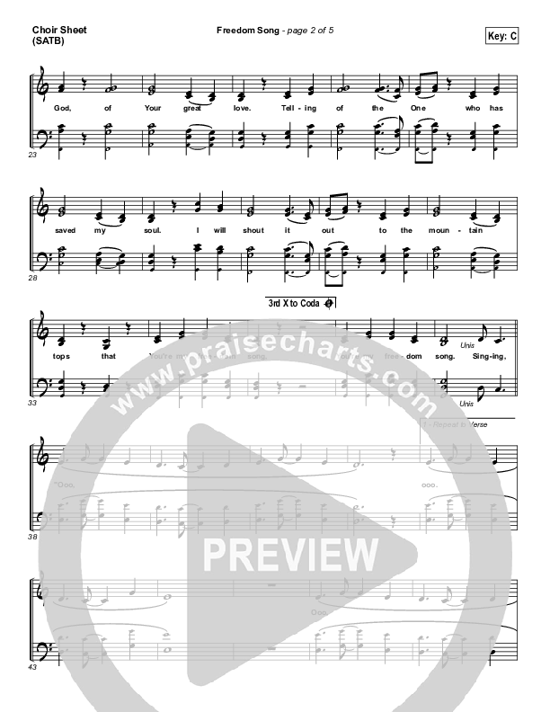 Freedom Song Choir Vocals (SATB) (Christy Nockels)