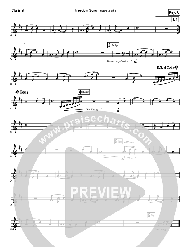 Freedom Song Clarinet (Christy Nockels)