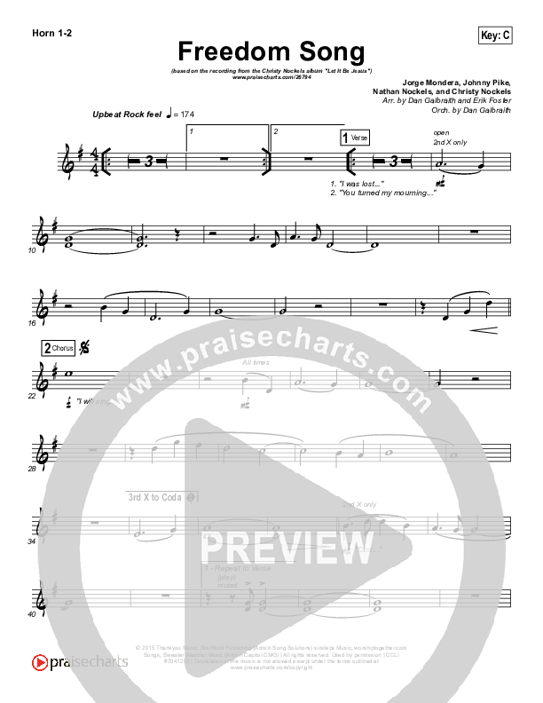 Freedom Song French Horn 1/2 (Christy Nockels)