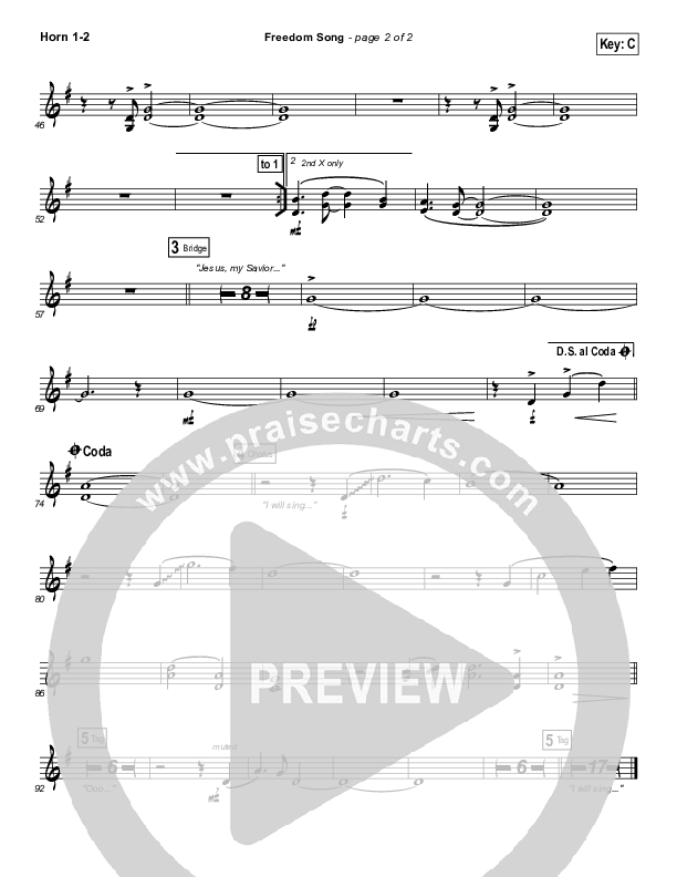 Freedom Song French Horn 1/2 (Christy Nockels)