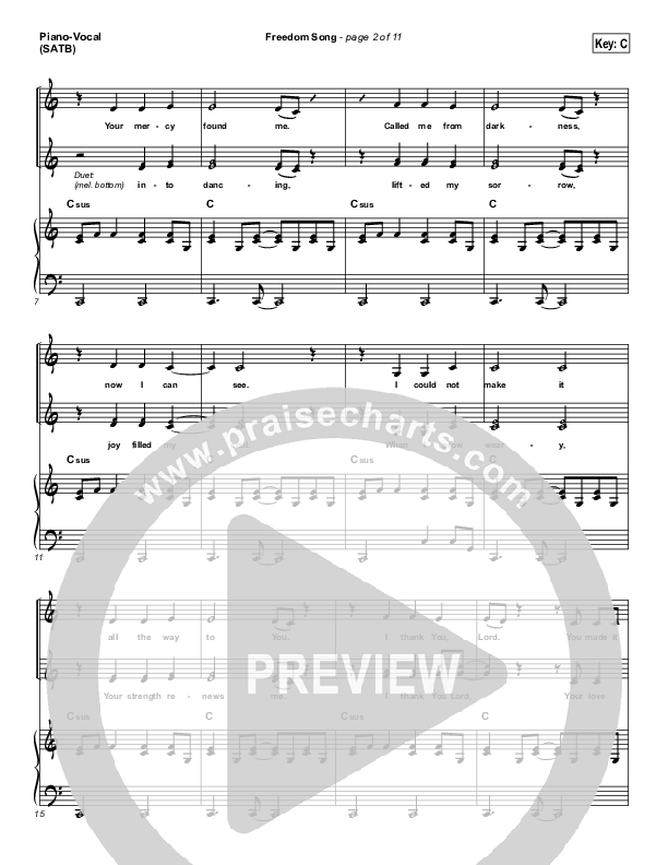 Freedom Song Piano/Vocal (SATB) (Christy Nockels)