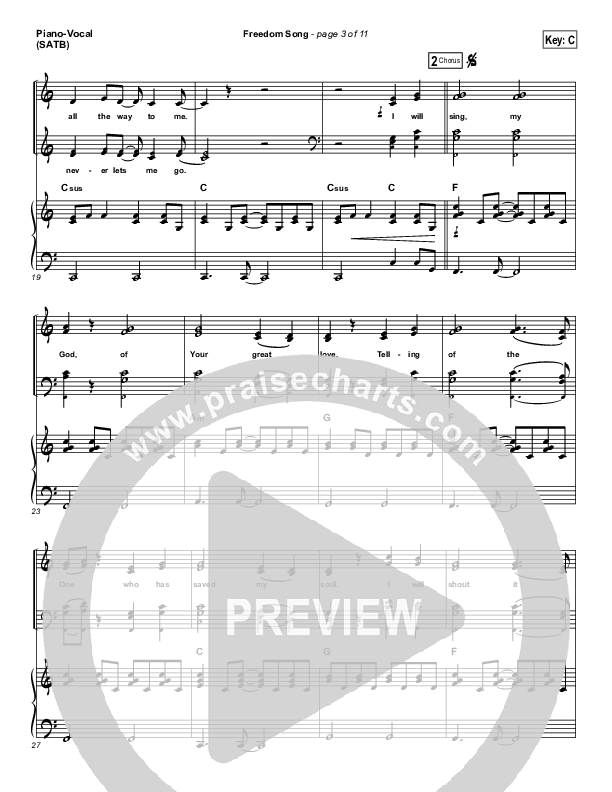 Freedom Song Piano/Vocal Pack (Christy Nockels)
