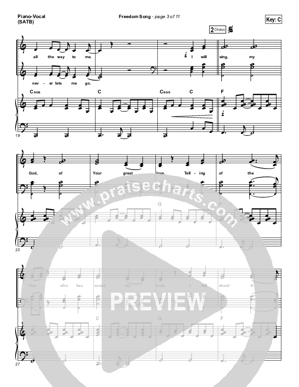 Freedom Song Piano/Vocal (SATB) (Christy Nockels)