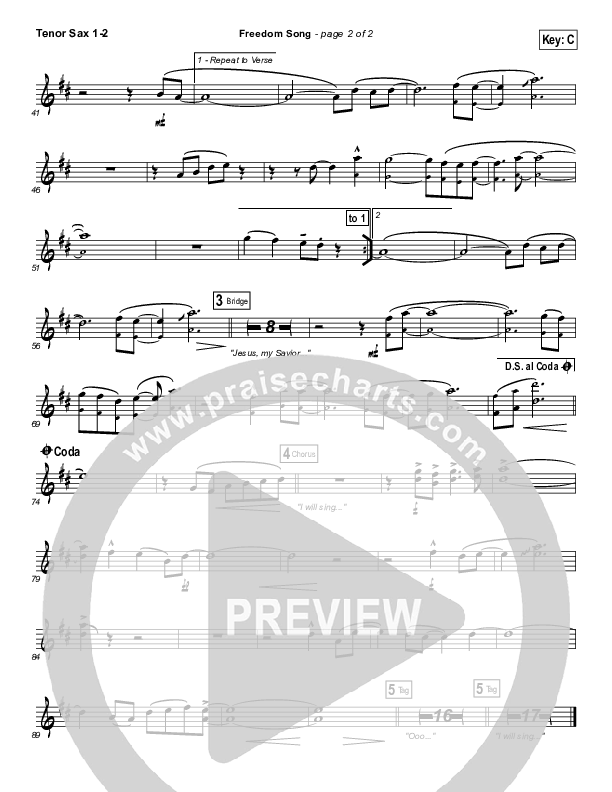 Freedom Song Tenor Sax 1/2 (Christy Nockels)