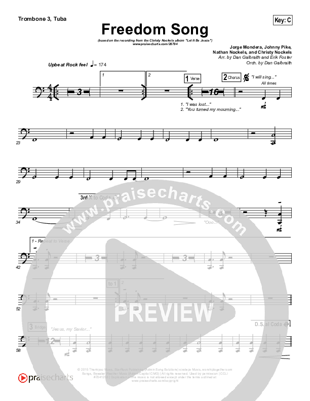 Freedom Song Trombone 3/Tuba (Christy Nockels)