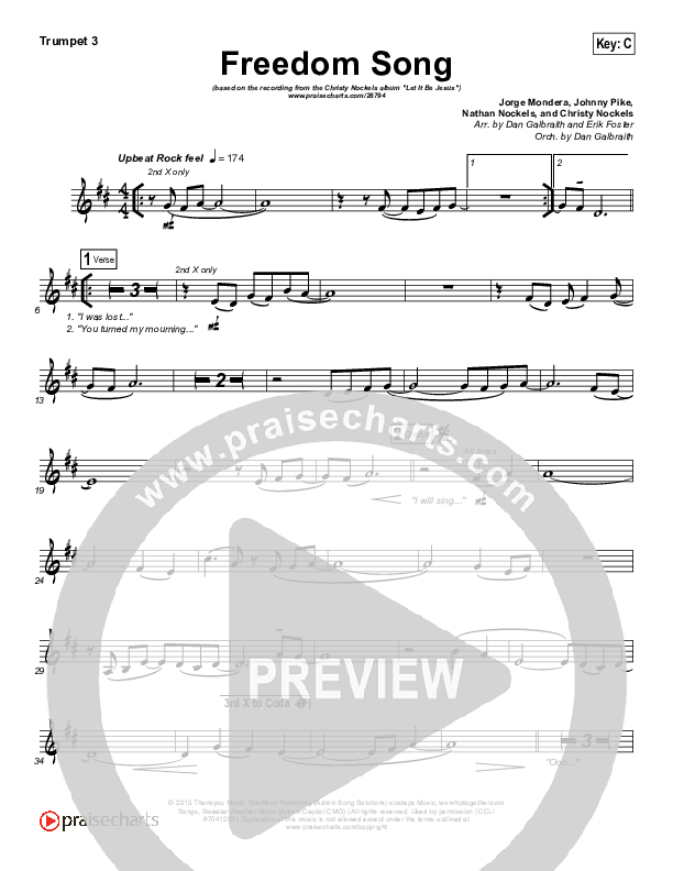 Freedom Song Trumpet 3 (Christy Nockels)