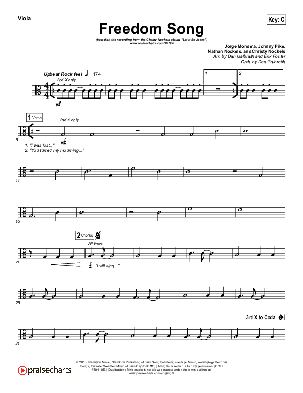 Freedom Song Viola (Christy Nockels)