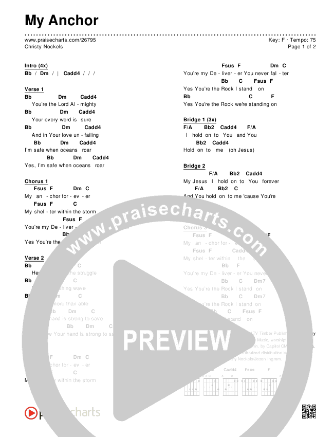 My Anchor Chords & Lyrics (Christy Nockels)
