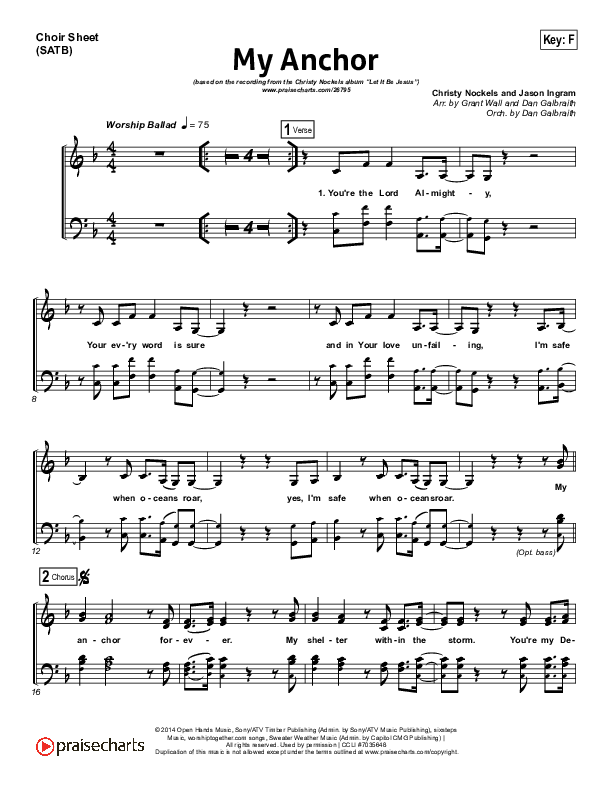 My Anchor Choir Vocals (SATB) (Christy Nockels)