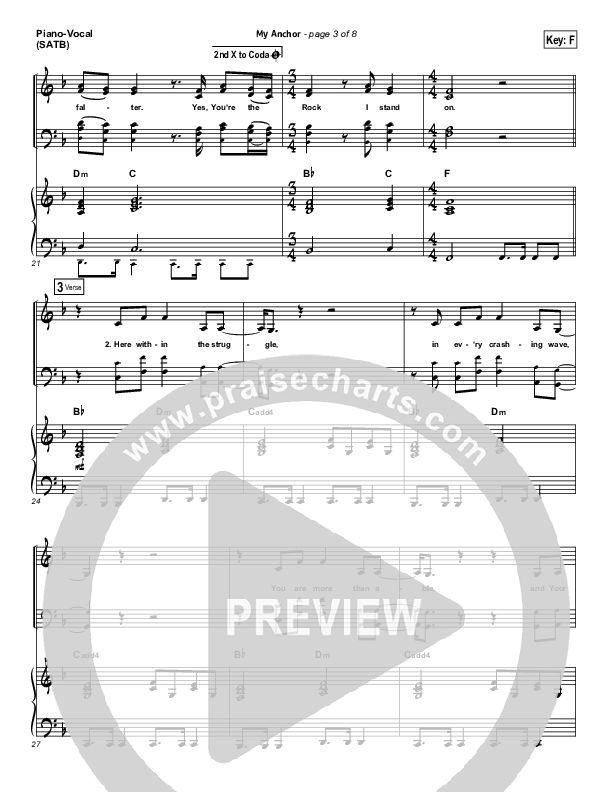 My Anchor Piano/Vocal (SATB) (Christy Nockels)