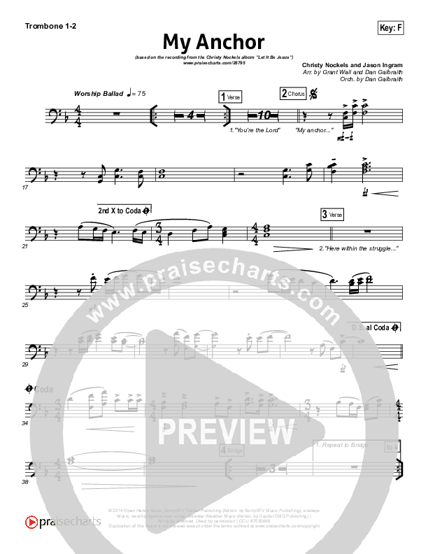 My Anchor Trombone 1/2 (Christy Nockels)