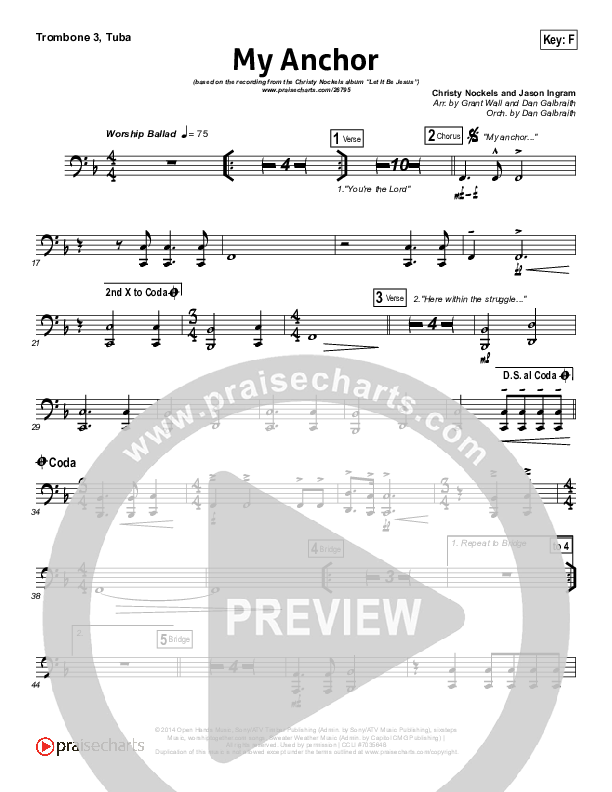 My Anchor Trombone 3/Tuba (Christy Nockels)