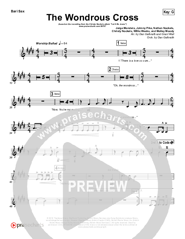 The Wondrous Cross Bari Sax (Christy Nockels)