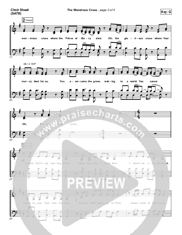 The Wondrous Cross Choir Sheet (SATB) (Christy Nockels)