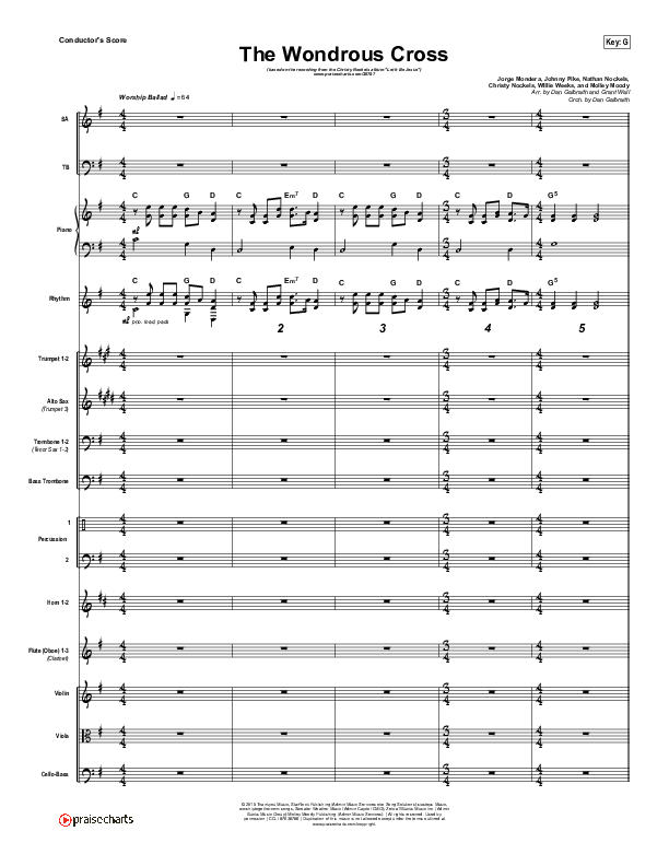The Wondrous Cross Conductor's Score (Christy Nockels)