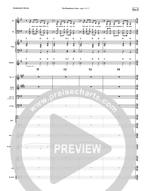 The Wondrous Cross Conductor's Score (Christy Nockels)
