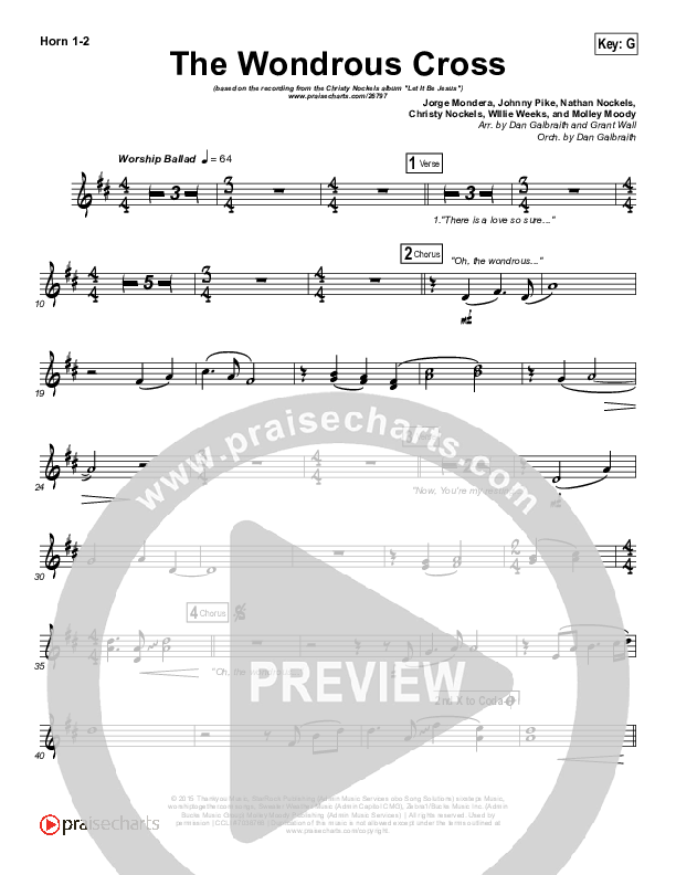 The Wondrous Cross Brass Pack (Christy Nockels)