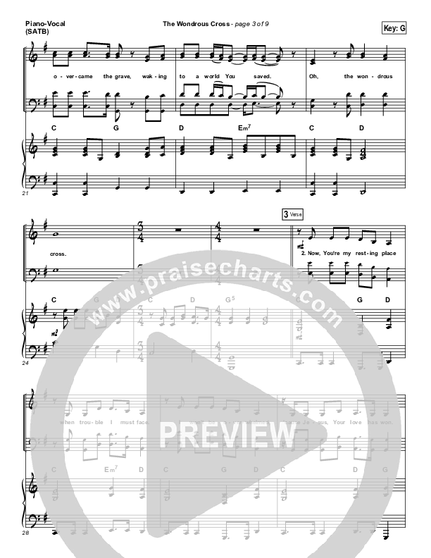 The Wondrous Cross Piano/Vocal (SATB) (Christy Nockels)
