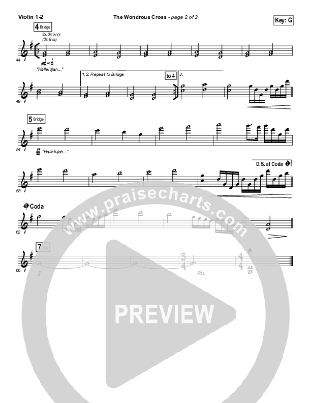 The Wondrous Cross Violin 1/2 (Christy Nockels)