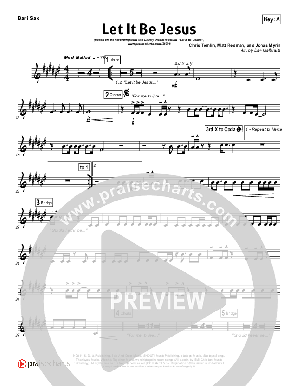 Let It Be Jesus Bari Sax (Christy Nockels)