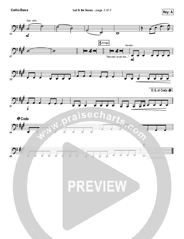 Let It Be Jesus Cello/Bass (Christy Nockels)